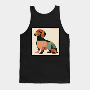 70s Dachshund Vibes: Pastel Pup Parade Tank Top